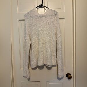 Womens Soft Cream Sweater hoodie long sleeve travel party winter hood pullover